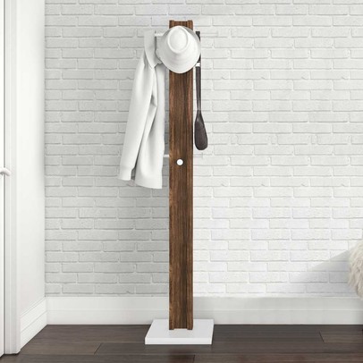 Cabideiro Mancebo Az1018 Nogal/Branco - Tecno Mobili