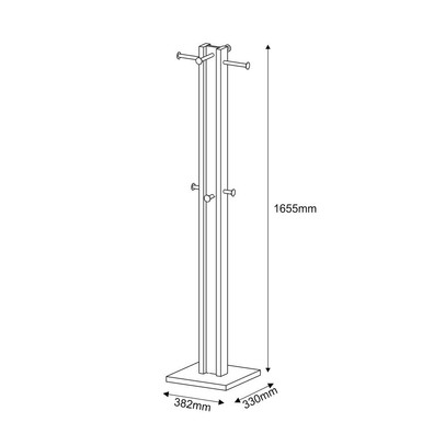 Cabideiro Mancebo Az1018 Nogal/Branco - Tecno Mobili