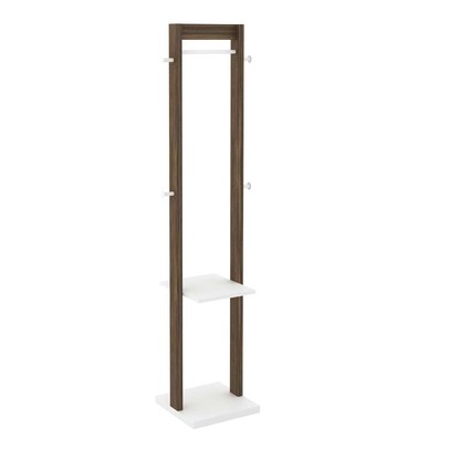 Cabideiro Mancebo Az1019 Nogal/Branco - Tecno Mobili