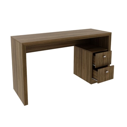 Mesa para Escritório 2 Gavetas Nogal Me4130 - Tecno Mobili