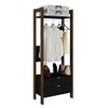 Closet 1 Prateleira 2 Gavetas com Cabideiro Az1011 Preto/Nogal - Tecno Mobili