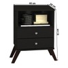 Mesa de Cabeceira 2 Gavetas Retrô Rt3103 Preto - Móvel Bento