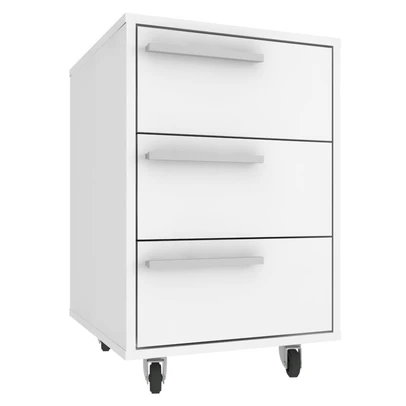 Gaveteiro 3 Gavetas com Rodízios Branco Fosco Ho-2929 - Hecol Móveis