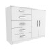 Cômoda 2 Portas 5 Gavetas Atenas Branco - Evidencia