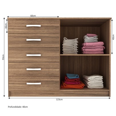 Cômoda 2 Portas 5 Gavetas Atenas Demolição - Evidencia