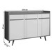 Balcão Buffet 3 Portas com Pés de Madeira Quartzo Cinamomo/Off White - Móveis Bechara