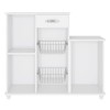 Armário de Cozinha para Forno com Fruteira 2 Portas 1 Gaveta Diva Branco New - Notavel