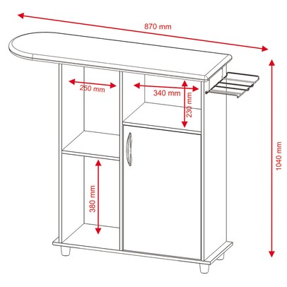 Tábua de Passar Roupa 1 Porta Florence Branco New - Notavel