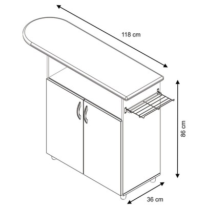 Tábua de Passar Roupa 2 Portas Criativa Branco New - Notavel