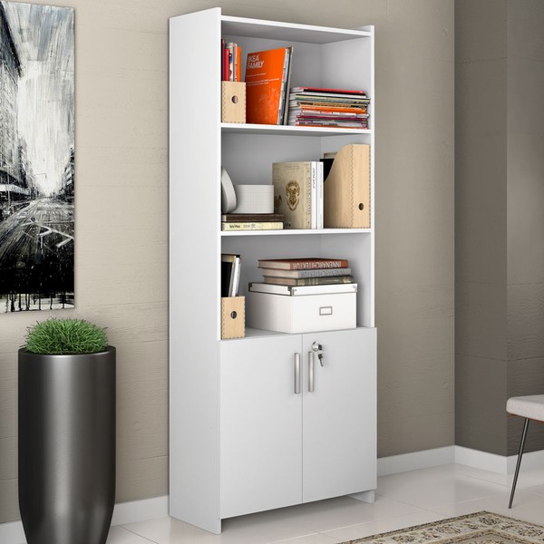 Armário para Escritório 2 Portas 56118 Branco New - Notavel