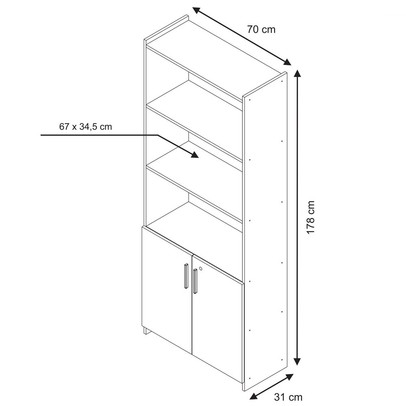 Armário para Escritório 2 Portas 56118 Branco New - Notavel
