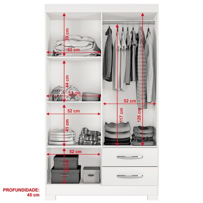 Guarda-Roupa Infantil 4 Portas 2 Gavetas Nt5005 Flex Rosa/Branco - Notável Móveis