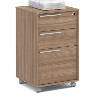 Gaveteiro Arquivo com Rodízios Maia 3 Gavetas com Chave Castanho - Politorno