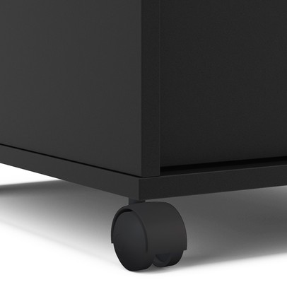 Gaveteiro Arquivo com Rodízios Maia 3 Gavetas com Chave Preto - Politorno