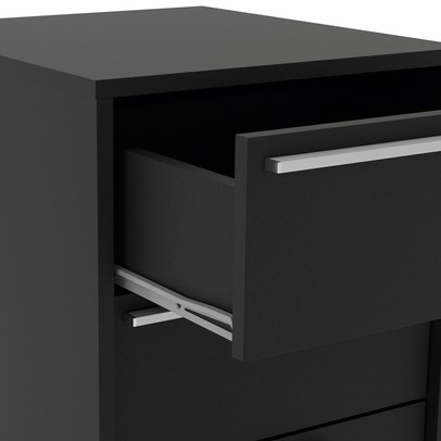 Gaveteiro com Rodízios Maia 3 Gavetas Preto - Politorno