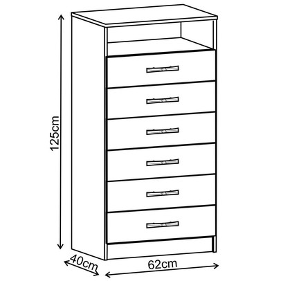 Cômoda Rack 6 Gavetas Tallinn com Nicho 13444 Branco - Pnr Móveis