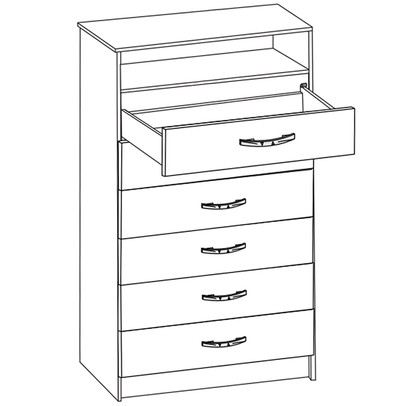 Cômoda Rack 6 Gavetas Tallinn com Nicho 13444 Branco - Pnr Móveis