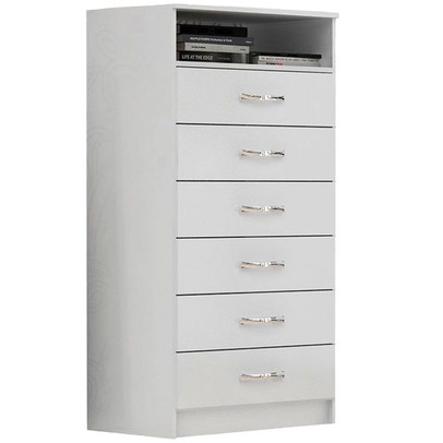 Cômoda Rack 6 Gavetas Tallinn com Nicho 13444 Branco - Pnr Móveis