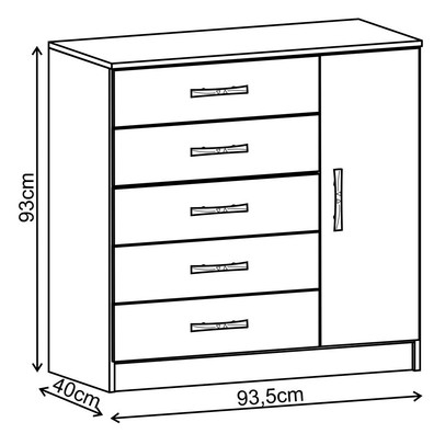 Cômoda 5 Gavetas 1 Porta Bélgica 20100 Demolição - Pnr Móveis