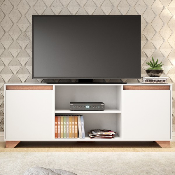 Rack para TV Até 50 Polegadas Benevello 2 Portas 2031 Branco - Quiditá Móveis