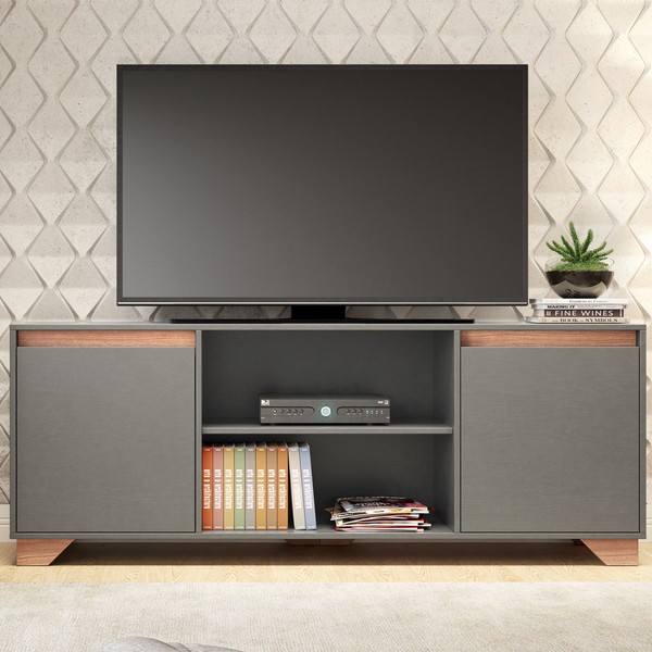 Rack para TV Até 55 Polegadas Benevello 2 Portas 2032 Grafite - Quiditá Móveis