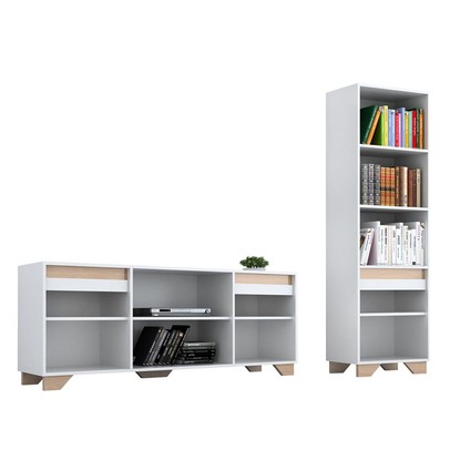 Sala de Estar Completa para TV Até 50 Polegadas Benevello 3 Portas 2041 Branco - Quiditá Móveis