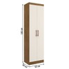 Armário Multiuso Ibiza 2 Portas 4 Prateleiras 4099 Off White/Nogueira - Doripel