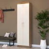 Armário Multiuso Ibiza 2 Portas 4 Prateleiras 4099 Off White/Nogueira - Doripel