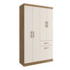 Guarda-Roupa Solteiro Marbella 4 Portas 2 Gavetas 5804 Off White/Nogueira - Doripel