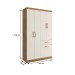 Guarda-Roupa Solteiro Marbella 4 Portas 2 Gavetas 5804 Off White/Nogueira - Doripel