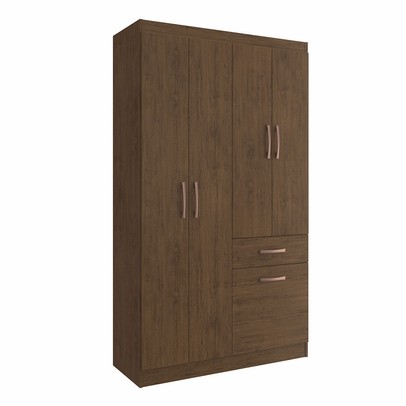 Guarda-Roupa Solteiro Marbella 4 Portas 2 Gavetas 5804 Amarula - Doripel