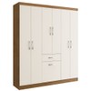 Guarda-Roupa Casal Marbella 6 Portas 2 Gavetas 5806 Off White/Nogueira - Doripel