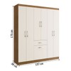 Guarda-Roupa Casal Marbella 6 Portas 2 Gavetas 5806 Off White/Nogueira - Doripel