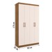 Armário Multiuso Dueto 4 Portas 8 Prateleiras Off White/Nogueira - Doripel