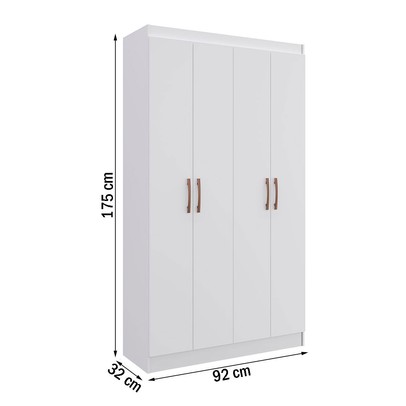 Armário Multiuso Dueto 4 Portas 8 Prateleiras Branco - Doripel