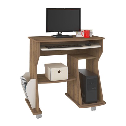 Mesa Escrivaninha 160 3 Nichos Pinho /Off White - Artely