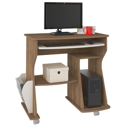 Mesa Escrivaninha 160 3 Nichos Pinho /Off White - Artely