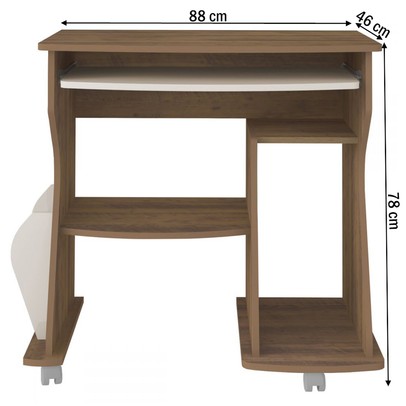 Mesa Escrivaninha 160 3 Nichos Pinho /Off White - Artely