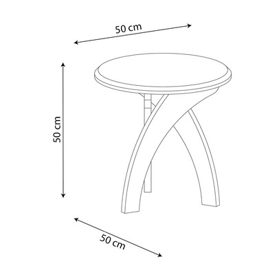 Mesa de Canto 100% Mdf Jade Off White C/Pinho - Artely
