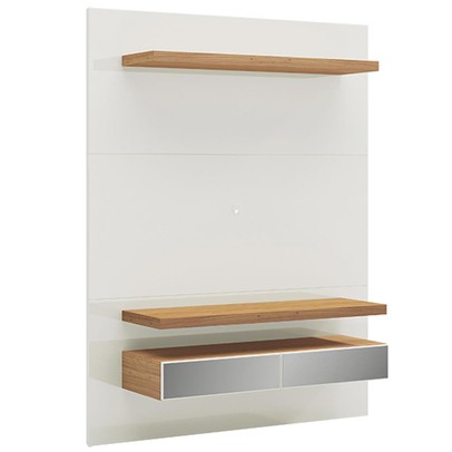 Painel para TV Até 55 Polegadas 100% Mdf com Led 2 Gavetas Tb106e Off White/Freijó - Dalla Costa