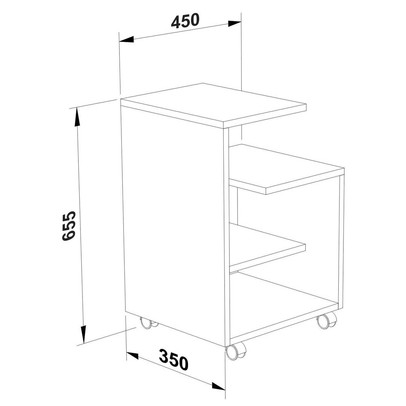 Mesa de Canto 2 Prateleiras Branco 600051 - Vedere