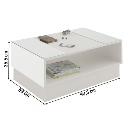 Mesa de Centro Detroit com Espelho Off White - Artely