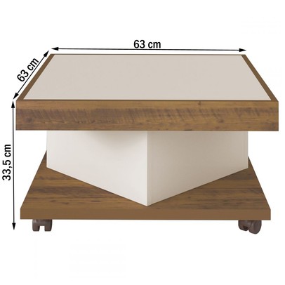 Mesa de Centro Saara Pinho/Off White - Artely