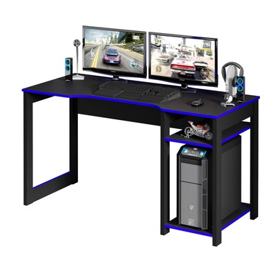 Mesa Gamer Destiny Ideal para 3 Monitores Preto/Azul - Tecno Mobili