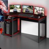 Mesa Gamer Destiny Ideal para 3 Monitores Preto/Vermelho - Tecno Mobili