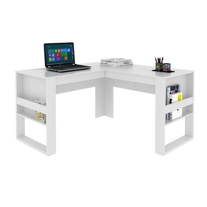 Mesa para Escritório Angular Me4145 Branco - Tecno Mobili