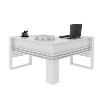 Mesa para Escritório Angular Me4145 Branco - Tecno Mobili