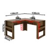 Mesa para Escritório Angular Me4145 Nogal - Tecno Mobili