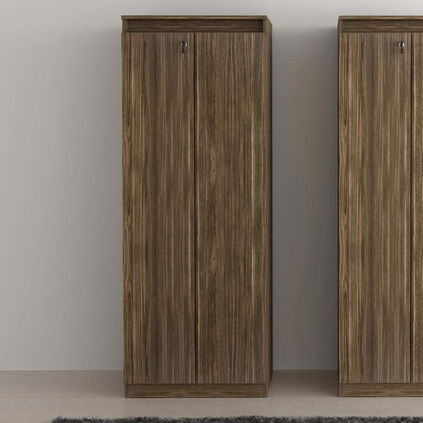 Armário para Escritório Alto 2 Portas com Chave Me4151 Nogal - Tecno Mobili