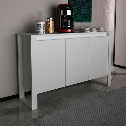 Armário para Escritório Horizontal 3 Portas Me4147 Branco - Tecno Mobili